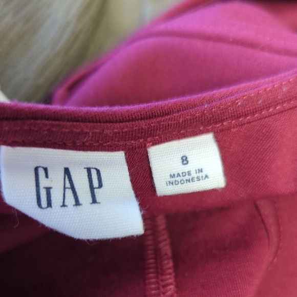 00137 Gap Ruffle Hem Dress Red Size 8 preppy Business casual party cocktail - Picture 4 of 5